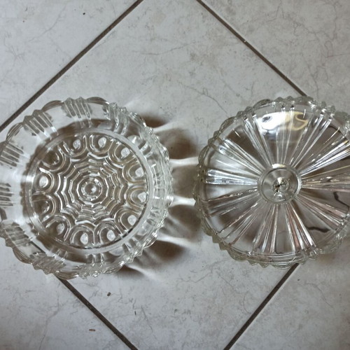 Anchor Hocking Old Cafe Depression Glass Fondue Dish like new