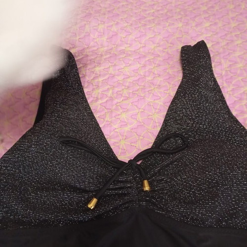 Katia black one-piece swimsuit like new, glitter details, size 4XL