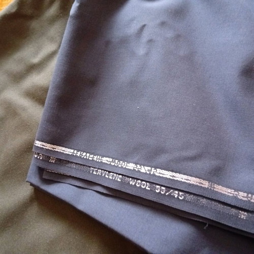 Set of two fabrics new, durable khaki and blue