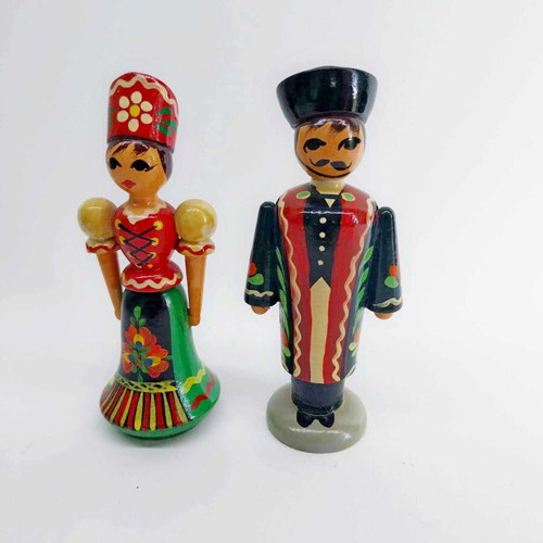 Wooden Handpainted Dolls from USSR like new, 12.5 cm