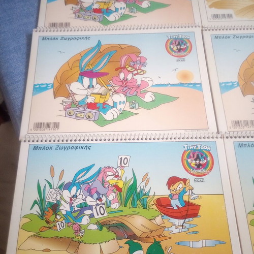 Vintage SKAG Tiny Toon Adventures drawing pads new old stock, pack of 6