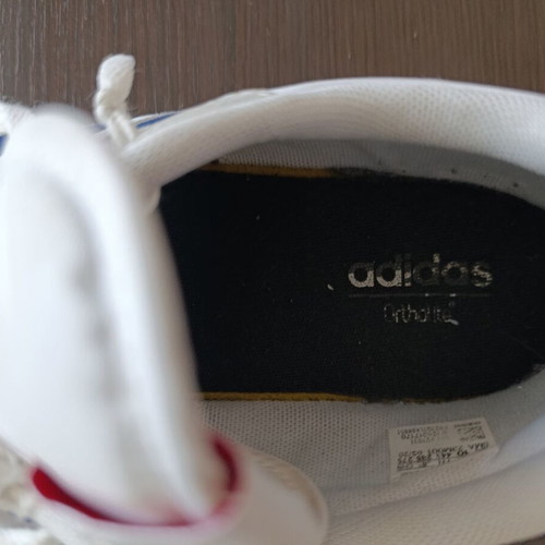 Adidas athletic shoes size 44 used, white and blue