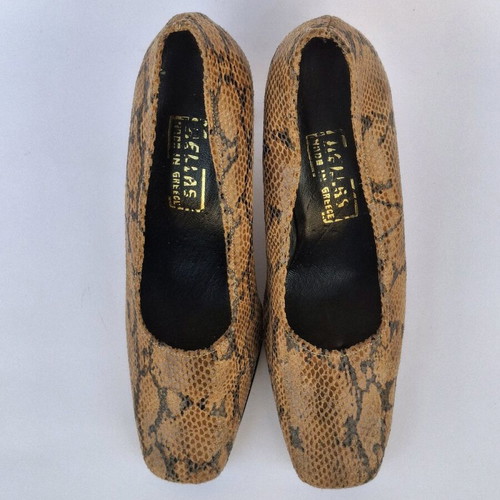 Mallas leather shoes like new, brown snake effect size 38