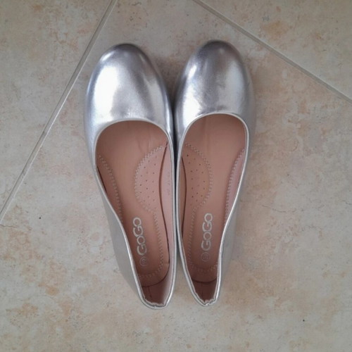 Ballerinas GoGo Shoes like new, silver, size 39, comfortable sole