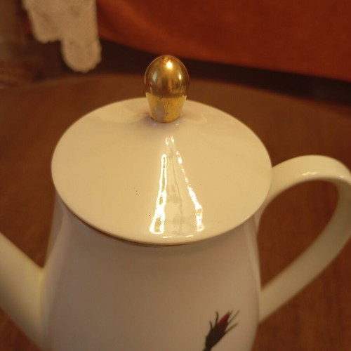 Vintage porcelain jug Seltmann Weiden Bavaria Rose Stem used with lid