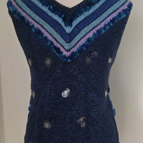 Vintage handmade blouse used, rare multicolor design