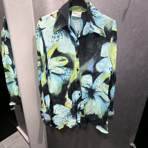 Palma floral shirt like new, turquoise and green