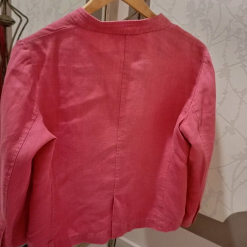 Zara women's jacket used, pink linen, unlined, size M