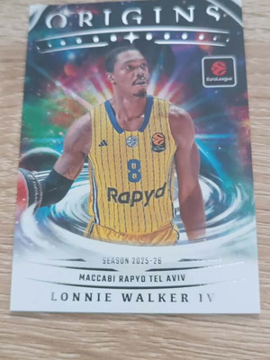 Lonnie Walker IV Maccabi Euroleague Origins 2025-26 Panini card