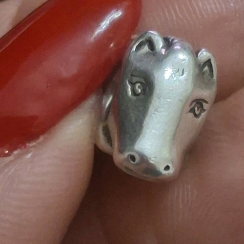 Pandora horse head charm, silver