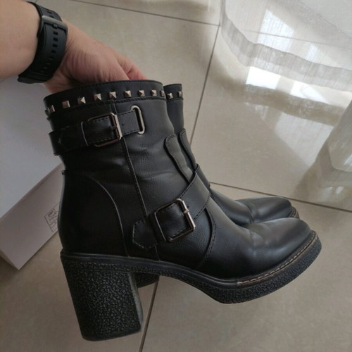 Super Mode ankle boots used, black, size 39, 8 cm heel