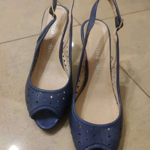 Peetoe peep toe shoe used, size 39, blue