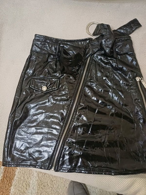 Vinyl biker skirt size medium used, black