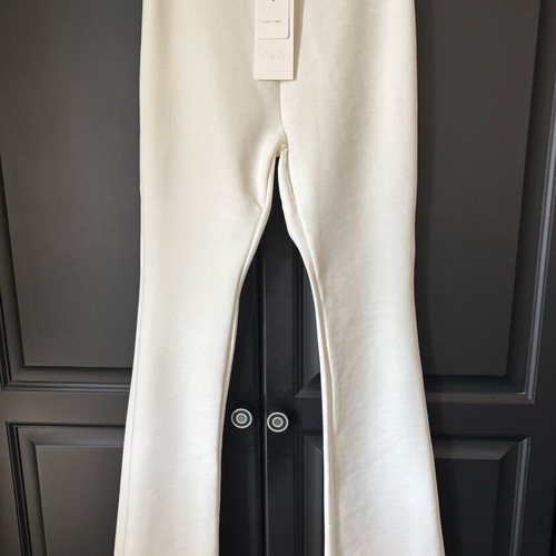 Zara white women's flare pants new, size L