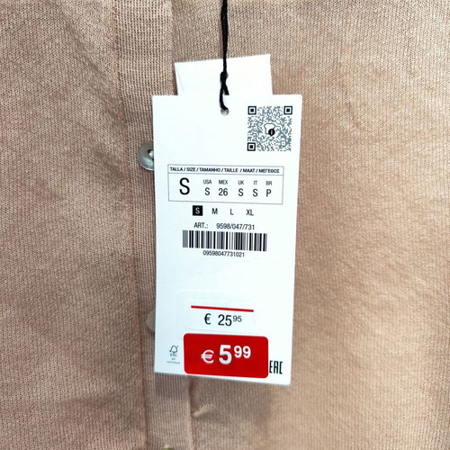 Zara short cardigan new, beige, see through, size S