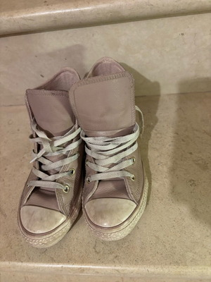 Converse All Star μποτάκια ροζ δερμάτινα μεταχειρισμένα νούμερο 32 για κορίτσι