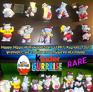 Kinder Surprise Happy Hippo Hollywood Stars 1997 Κομπλέ 10/10 Φιγούρες με αξεσουάρ Κίντερ Έκπληξη