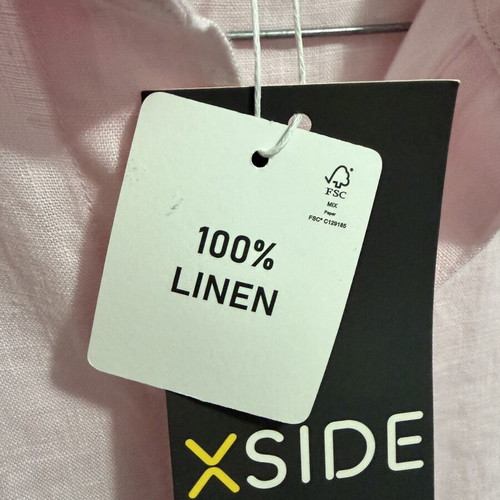 Linen shirt new, extra loose fit, pink, size S