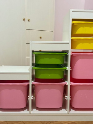 IKEA TROFAST storage system with boxes, like new, 93x44x52 cm
