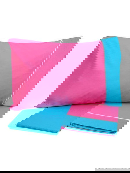 Σετ Σεντόνια Μονά 160x260εκ. Cotton Feelings Εμπριμέ Fuchsia 3τμχ