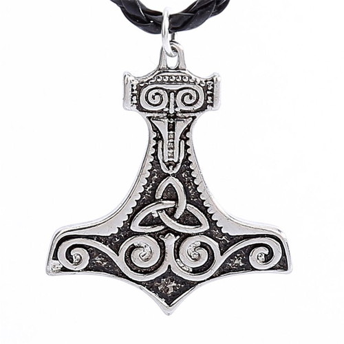 Celtic Thor's Hammer Mjolnir Pendant like new with black cord