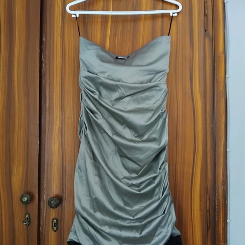Bsb satin dress silver like new, size XL