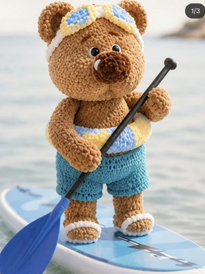Surfer Teddy Bear handmade, new