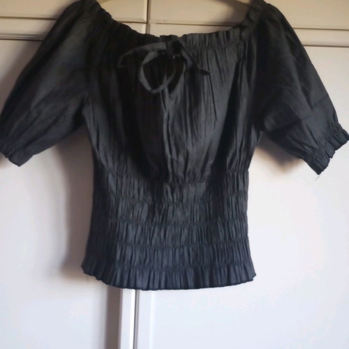 Valentina Rossi off-shoulder dark grey top, size S