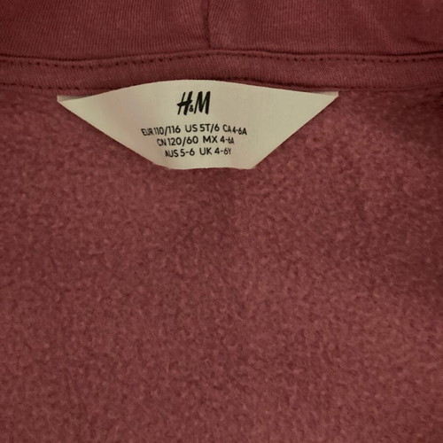 Girls' jacket H&M pink like new, size 122 cm
