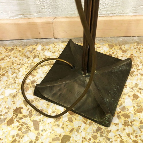 Floor lamp bronze with blown glass, like new
