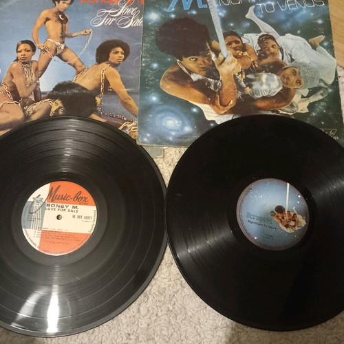 Boney M. vinyl records used, set of 2 with worn covers