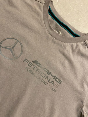 Puma Mercedes AMG Petronas Formula 1 Women's Short Sleeve Shirt like new, gray, size S
