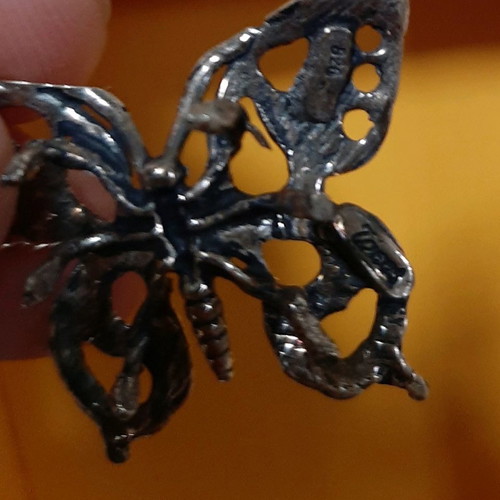 Silver decorative butterfly brooch new
