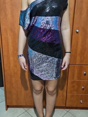 Bershka dress medium with sequins like new, multicolor