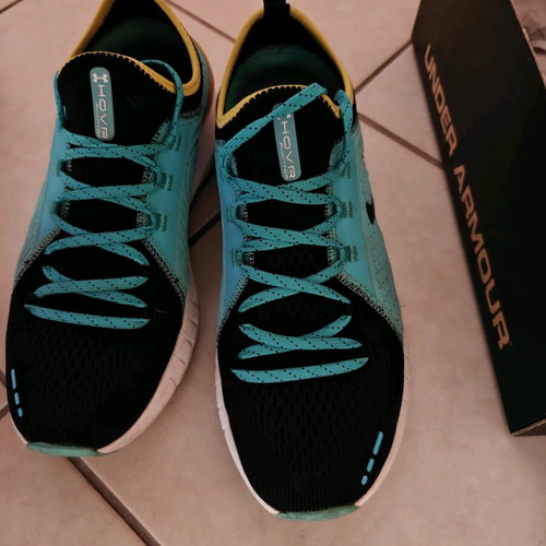 Under Armour athletic shoes used, size 42, blue multicolor
