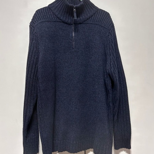 Men's long-sleeve sweater navy blue like new, size XL