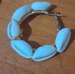 Earring with shells like new, white