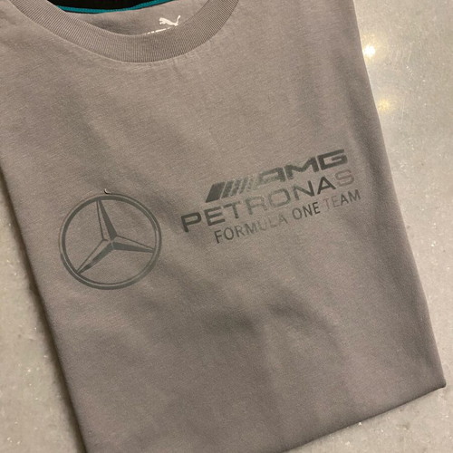 Puma Mercedes AMG Petronas Formula 1 Women's Short Sleeve Shirt like new, gray, size S