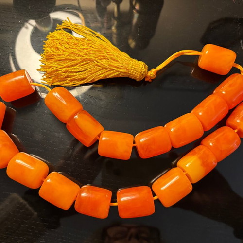 Worry beads used, orange color