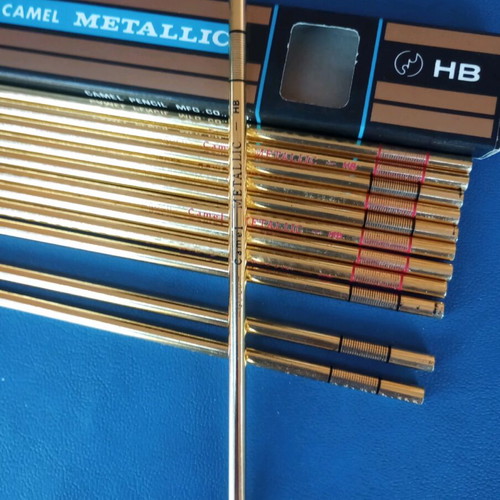 Camel Metallic Faber pencils new, pack of 12 in gold color