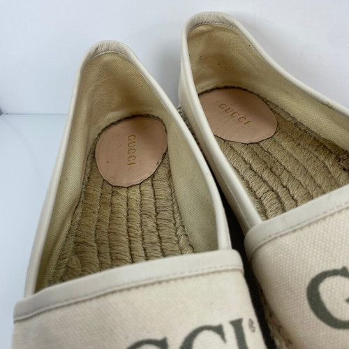Gucci Beige Canvas Espadrilles Size 39 Like New