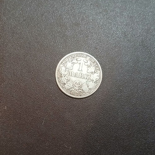 German 1875 Silver Mark Coin Emperor Wilhelm