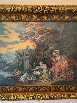 Gobelin embroidery textile painting like new, high quality