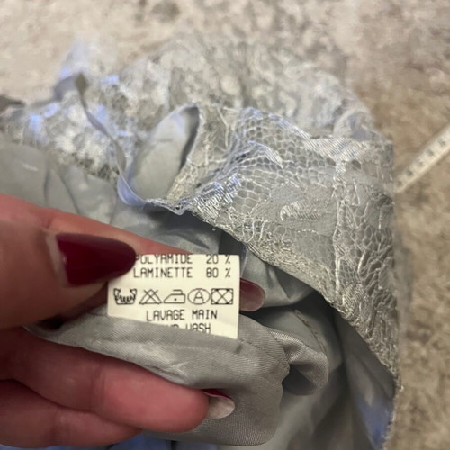 Sylvie Paris Vintage Silver Lace Dress XS like new