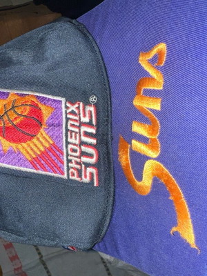 Phoenix Suns hat used, vintage basketball NBA, black and purple