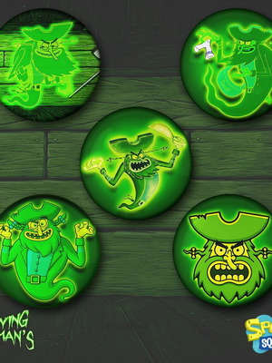 Flying Dutchman Pins set of 5 new, SpongeBob SquarePants