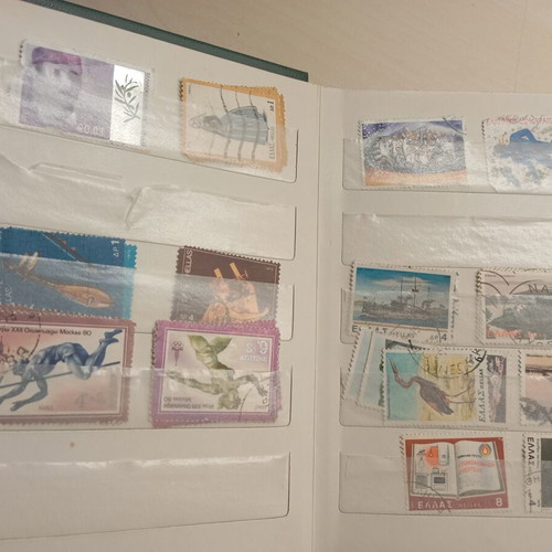 Stamp album with Greek stamps