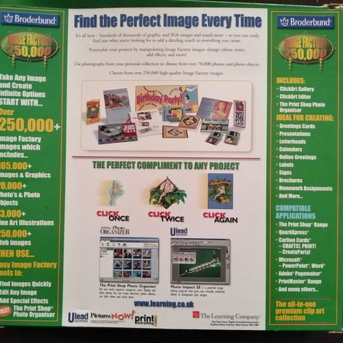 Broderbund Image Factory 250000 graphics pack, 15 CDs