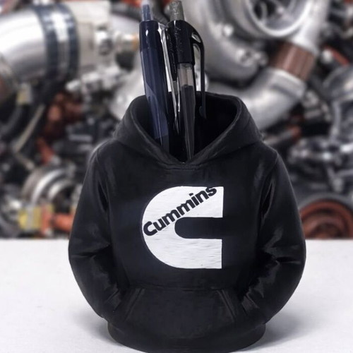 3D Printed Hoodie Pen Holder with Custom Car and Moto Logos