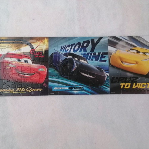 Trefl Cars 3 puzzle used, 3 designs, 20pcs 36pcs 50pcs
